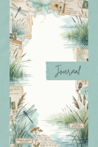 Vintage Wetland Ecology Junk Journal Pages - 6x9 Aesthetic Paper - 100 Writing Sheets with Marshland Reeds, Dragonflies, Antique Maps, and Field Observation Ephemera Textures image 2