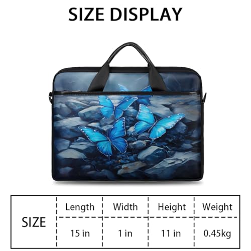 Bolsa para laptop con diseño mariposa azul 15 pulgadas miniatura 2