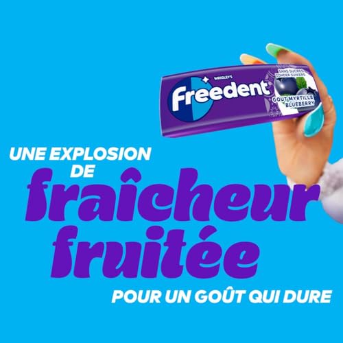 Chewing gum Goût Myrtille Sans Sucres Freedent Les 5 Paquets De 10 Dragées - vue 6
