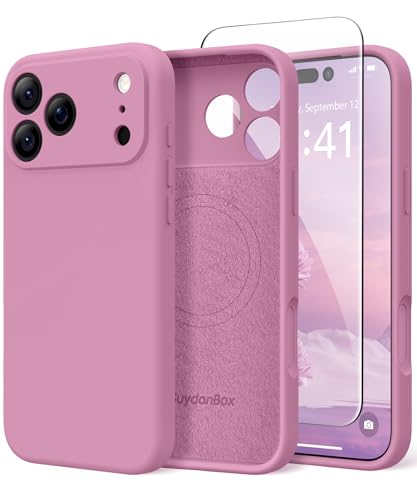 Image of Magnetic for iPhone 17 Pro Max Case, Compatible with MagSafe, [Full Camera Protection][Screen Protector] Silicone Shockproof Protective Phone Case for iPhone 17 Pro Max 6.9 inch, Blackcurrant