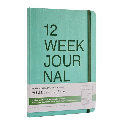 Image of myPAPERCLIP 12 Weeks Wellness Journal | A5 Size, 210 Pages, 80 GSM | 84 Daily, 12 Weekly, 3 Monthly Review Pages | Wellness Log, Mindful Habits, Reflection (Mint)