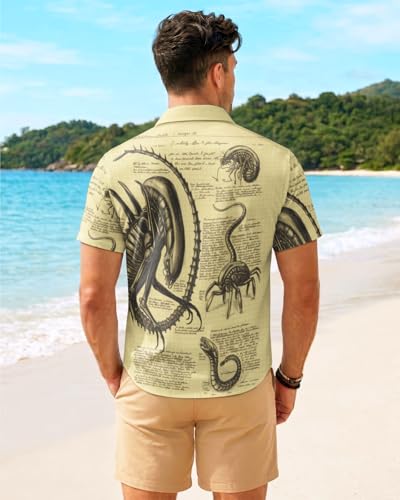 Image of 99TIMORO Fathers Film Button Down Shirt for Men, Funny Hawaiian Short Sleeve Top, Summer Beach Gifts