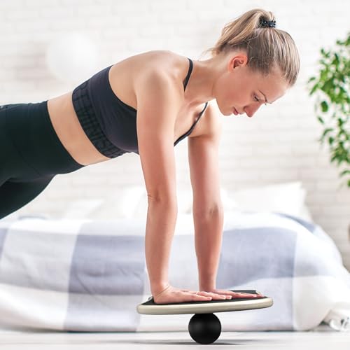 Image of Sportneer Balance Board 7 Modes Wobble Board with Adjustable Stoppers Exercise Balancing Stability Trainer for Improve Balance, Surf Trainer & Physical Therapy - Roller and 2.8'' Ball Included