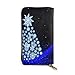 Produktbild JHGFG Weihnachtsbaum Kunst Neujahr Echtes Leder Geldbörse Lange Damen Geldbörse Handtasche Multi Kartenhalter Organizer Für Frauen Personalisiert
