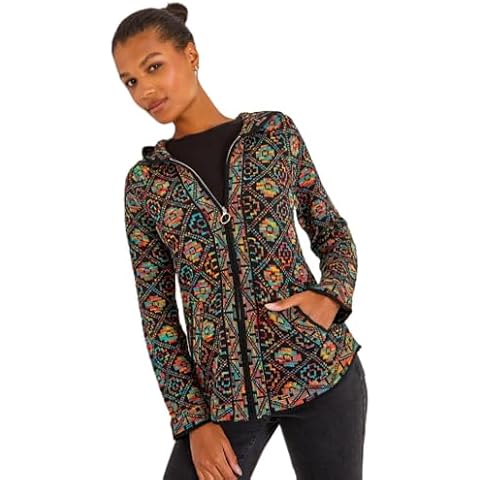 Roman Originals Aztec Zip Front Hooded Cardigan Cover
