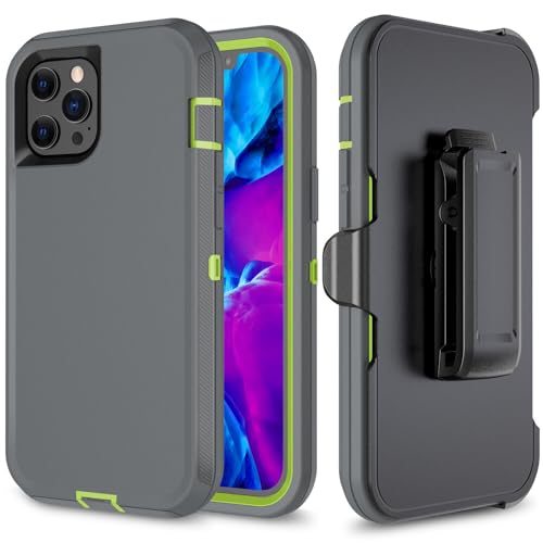 Coque iPhone 15 Pro antichoc robuste avec film verre trempé et clip ceinture CROWNNIE