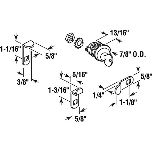 Defender Security S 4648 Mail Box Lock, 3 Cams, 5 Pin, Brass Plated, (Single Pack) #TOP1