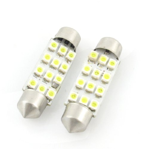 sourcingmap 41mm White 12 1210 Festoon LED Light Map Lamp Bulb 2pcs