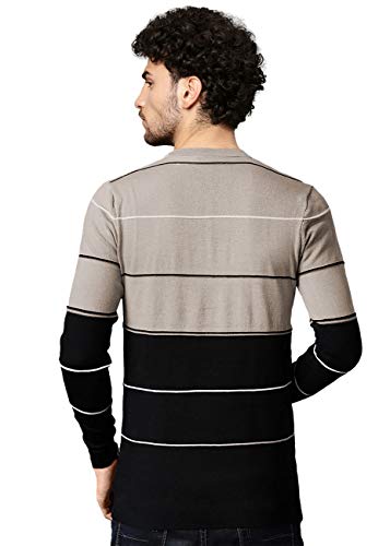 Image of EYEBOGLER Men's Regular Fit Striped Round Neck T-Shirt