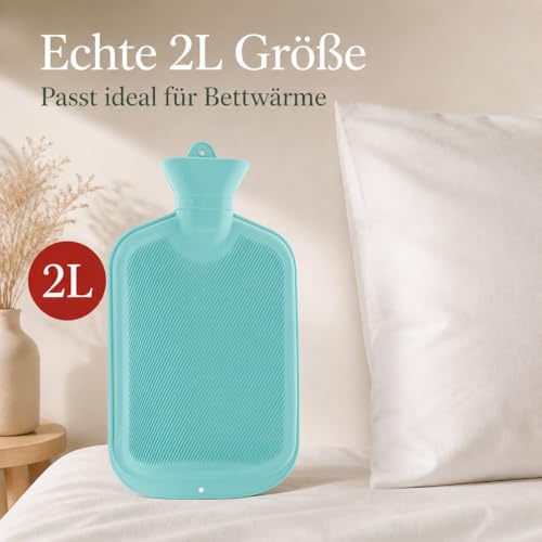 Bouillotte de 2 litres avec lamelles en caoutchouc recyclable solide