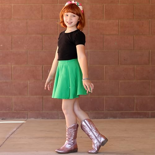 Made in USA Little Girls Cotton Twirly Skirt Perfect for Sensitive Skin/SPD/Sensory Friendly for School or Play Fall/Spring, Hot Pink, Size 5