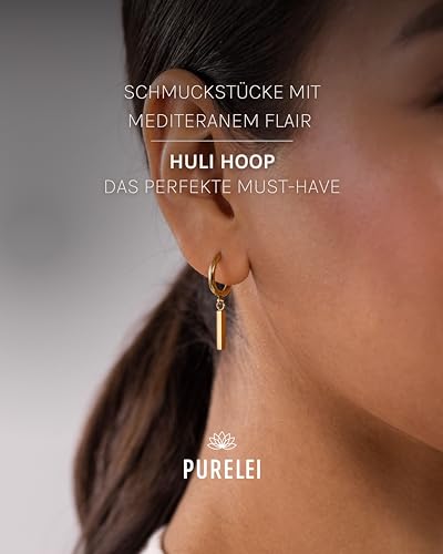Purelei Huli Hoop Creole Ohrringe (Gold) – Damenohrringe aus langlebigem Edelstahl – Wasserfeste Ohrringe Damen – 1,56 cm Durchmesser… – Ansicht 2