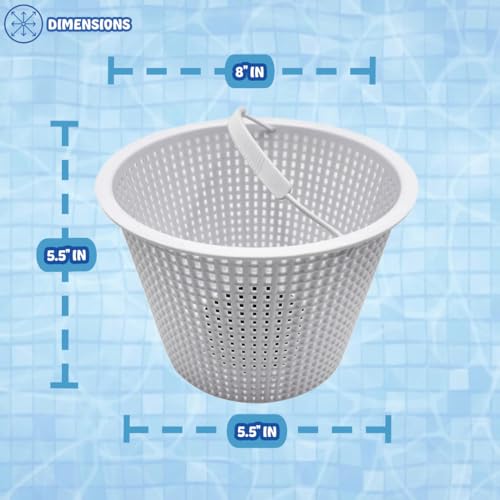 Poolzilla 8" Weighted Skimmer Basket for SP1070, 2-Pack, Heavy Duty Skimmer Basket for Pool Maintenance, Included Weight and Handle - Thumbnail 2