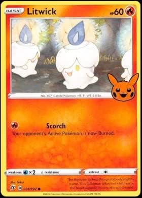 Pokemon Trick or Trade - Litwick - Choque rebelde 031192 - Tarjeta no Holo - Sello de Halloween