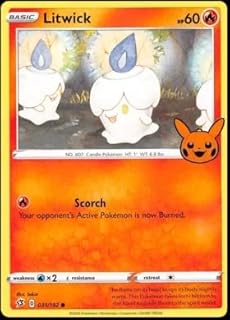 Pokemon Trick or Trade - Litwick - Rebel Clash 031/192 - Non Holo Card - Halloween Stamp