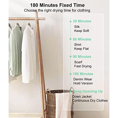 Elektrisch Verwarmde Wasdroger 1000W Draagbare Kleding Airer 465L Grote Capaciteit Dubbellaagse Droger Laag Energieverbruik Kleding Droogrek voor Appartementen, Woonkamer, Wasruimte (Color : Green, - Image 5