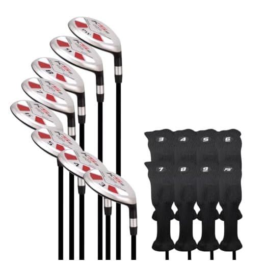 Majek Senior Mens Golf All Hybrid Complete Full Set which Includes #3 4 5 6 7 8 9 PW Senior Flex with Midsize K5s Design High Traction Tech Grips Right Handed Clubs