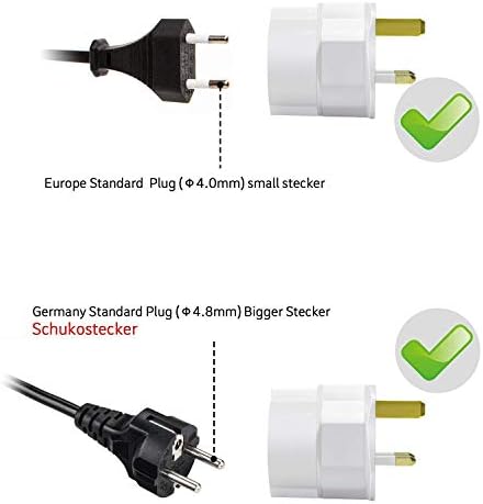 VGUARD European to UK Adapter, 3X Plug Adaptor EU to UK Plug Adapter 2 Pin Plug Adaptor to 3 Pin for Travel from France, Italy, Spain, Germany to UK - White