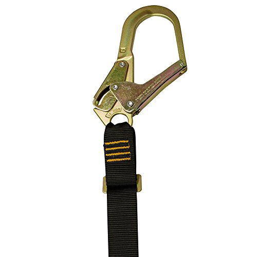 Image of Fusion Climb 2ft 24 inchx1.75 inch Adjustable Fall Safety Zipline Lanyard with 2 snap hooks, it's actually one snap hook, and one rebar hook