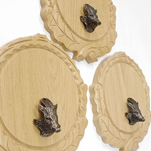 GTK Oferta 3 placas de cuña talladas de roble claro AF 16 cm con 3 cabezas de cuñas, portada grande, tabla de cuñas, cartel para trofeos