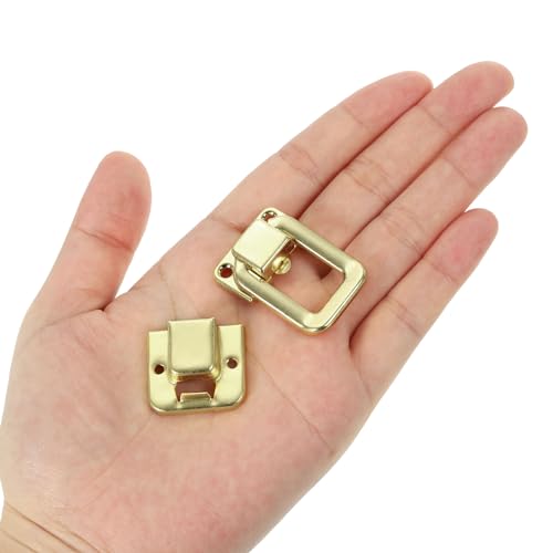 Image of PATIKIL Toggle Catch Lock 1.5 inch x 1 inch, 18 Pack Metal Buckle Hasp Lock Latch Clasp for Jewelry Box Wooden Case Decoration, Light Gold