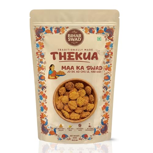 Image of Bihar Swad Traditional Thekua (250g) | Authentic Bihari Sweet Snack | Made with Pure Desi Ghee & Jaggery | Crispy Homemade Style Thekua | No Added Preservatives