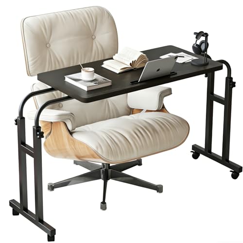 TigerDad Mobile Over The Bed Recliner Table - Adjustable Height & Length, Stable Laptop Tray Chair Table with Wheels for Kids & Adults