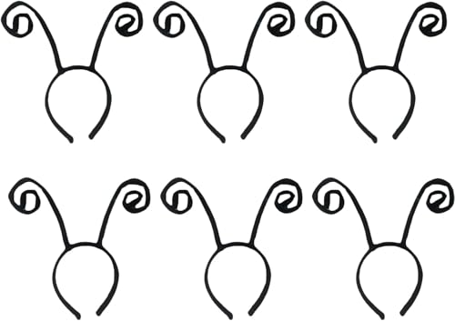 JMOCD Lot de 6 Bandeaux d'antenne Papillon,Bandeau antenne noir,Bandeau de Cheveux Femme Noires Fourmi,Serre-Tête Abeille, Antenne d'abeille, Fourmi,pour bal masqué, fête, déguisement quotidien,