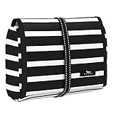 SCOUT Beauty Burrito Kulturbeutel zum Aufhängen, groß, wasserabweisend, Kosmetik- und Toilettenartikel-Organizer mit Gummiband-Verschluss, Fleetwood Schwarz (Schwarz) - 12423