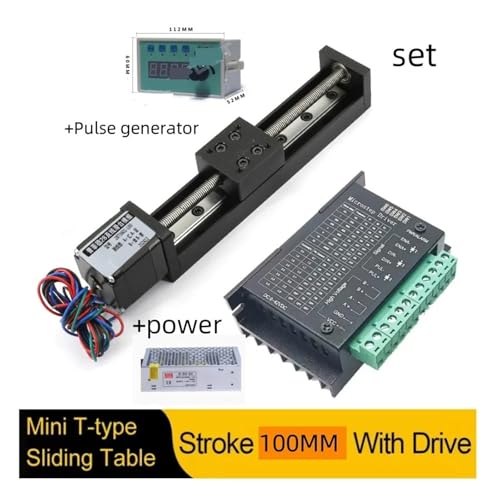 Étape linéaire compacte pour automatisation de précision, mini rail coulissant T de 50mm