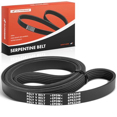 A-Premium 88.46 Inch Engine Serpentine Drive Belt Compatible with Nissan Altima Sentra 2002-2006 2.5L, X-Trail XTrail 2003-2006 2.5L - Replace 117206N200 by A-Premium - Used condition - US$20.27