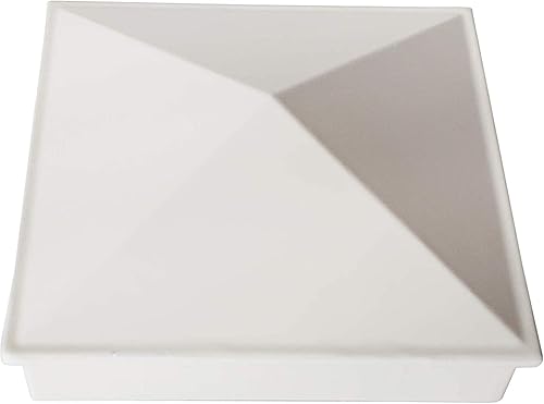 Miniatura 5 de Tapa de poste piramidal de 3 x 3 pulgadas, aluminio fundido, diseñada para postes de metal, instalación de ajuste a presión, color blanco brillante