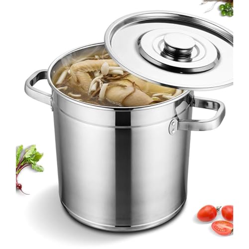 Olla De Sopa con Tapa - Olla Grande De Acero Inoxidable, Olla De Acero Inoxidable, Olla De Acero Inoxidable Profesional Apta para Inducción con Tapa, Apta para Todas Las Estufas(60cmx60cm)