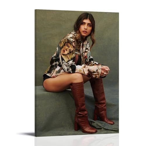 Mia Khalifa Idol Star Poster Wall Art Painting Canvas Gift Living Room Prints Bedroom Decor Artworks 16x24inch(40x60cm)