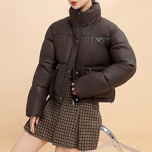 Womens Cropped Puffer Jacket Fashion Short Quilted Jacket Teen Girl Cute Puffy Bubble Coat Winter Warm Down Outerwear3