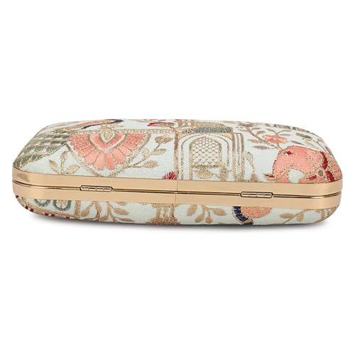 Image of LONGING TO BUY Hand Crafted Designer Box Clutch - Zari Embroidery For Women
