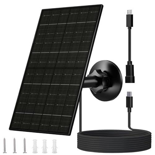FUTUREZEN 6W Solar Panel for Security Camera Outdoor, 5V...