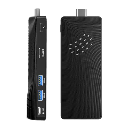 Mini PC Stick Fanless, Micro Desktop Computer Pentium J3455, 4GB RAM 64GB eMMC, Dual Gigabit...