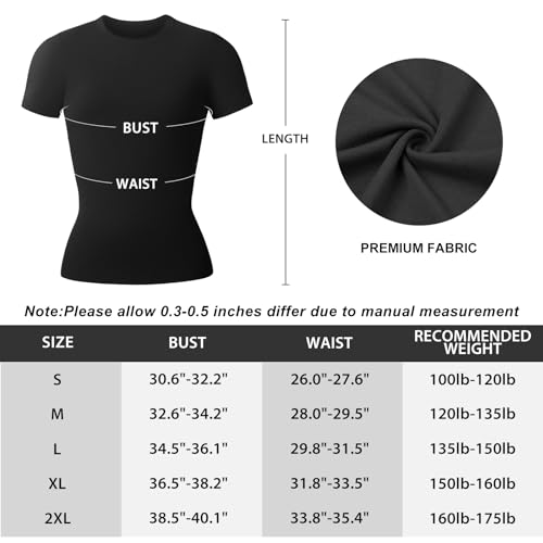 Ce' Cerdr 5 Pack Womens T Shirts Crew Neck Short Sleeve Shirts For Women Casual Basic Fitted Stretchy Tee Tops 5A-M thumb #5
