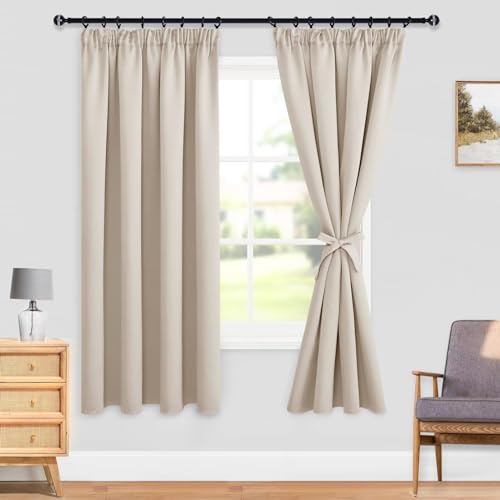 DWCN Blackout Curtains for Bedroom Thermal Insulated Room Darkening Pencil Pleat Window Curtains for Living Room 55 x 69 inch Length - Image 2