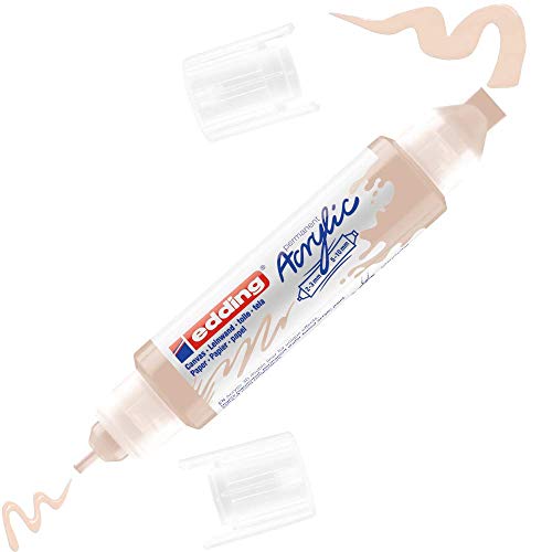 edding 5400 Pennarello Acrilico 3D Double Liner, Rosso Traffico-1 Tubetto di Vernice Acrilica, Doppia Punta 2-3,5-10Mm -Pittura Acrilica per Tele, Tavole, Legno, Colori Impermeabili di Alta Qualità