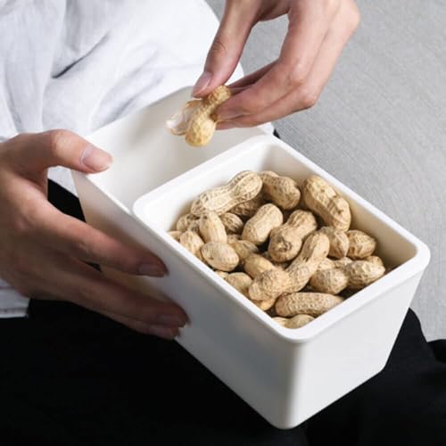 Image of Xmart India Creative Shape Lazy Snack Bowl, Double Layer Snack Storage Box, Multi-Functional Plastic Organizer (10 x 20 x 10.5 CM) - Multicolor, Ideal for Snacks, Fruits, Peanuts
