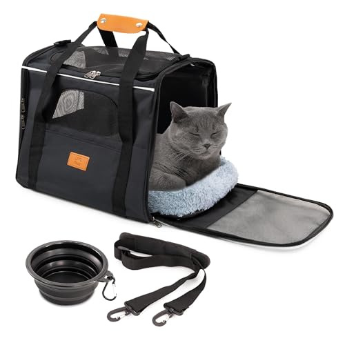 Cool Paws Sac de Transport pour Chats et Petits Chiens – Sac de Voyage léger et Respirant avec côtés en Maille, Cadre renforcé, Tapis Amovible et bandoulière pour Un Transport sécurisé des Animaux de
