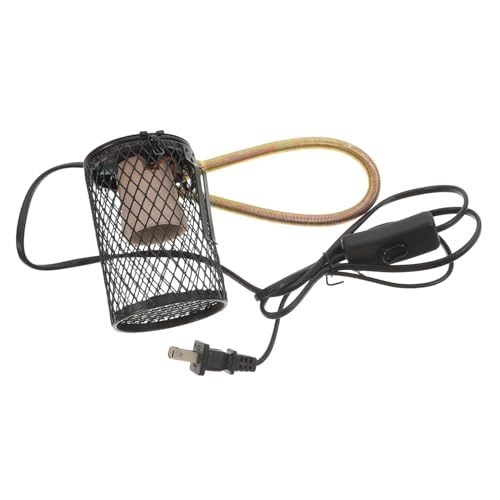 Totority 爬虫類用断熱ランプシェード 鳥かご温熱ヒーター 電球ケージ 爬虫類用ヒートランプシェード やどかりタンクヒーター 爬虫類用ヒートランプガード Black 鉄