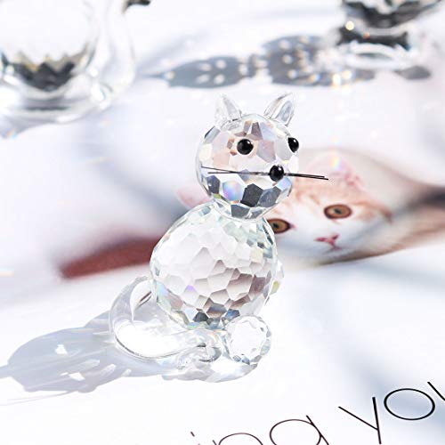 H&D Kristall-Tiere, Sammlerstück, Glas-Katze, Briefbeschwerer, Tischdekoration