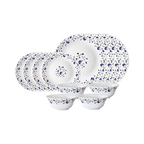 Image of Larah by Borosil Helena Opalware Dinner Set, 12 Pieces, White
