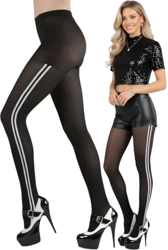 Image of ToBeInStyle Womens High Fashion Sheer Full Footed Vertical Stripe Tights