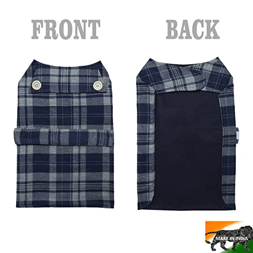 Image of Lulala Dog Plaid Print Cotton Jacket(14Inch,Grey and White)