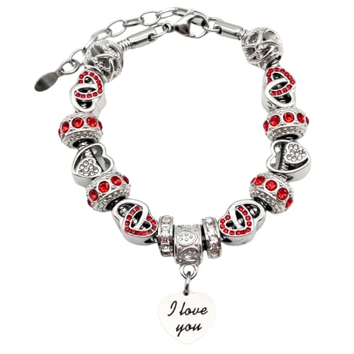 BELLA'S YARD I Love You Bracelet, Gifts for her, Charm Bracelet for Women, 100% Stainless Steel, Water & Tarnish Resistant, Mothers Day Gift, Ideal Anniversary or Birthday Gift for Wife, Jewelry for