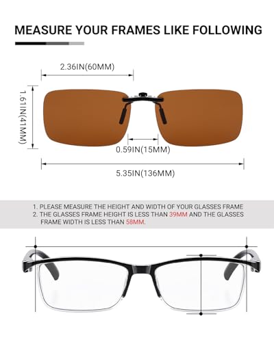 Image of TERAISE Polarized Clip on Sunglasses Over Prescription Glasses Anti-Glare UV400 for Men Women Driving Travelling Outdoor